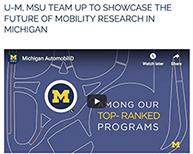 Screen shot of an online article about MSU and UofU teaming up together