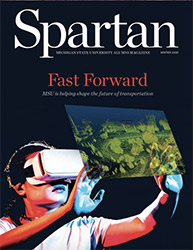 Screen shot of a cover of the Spartan Alumni magazine